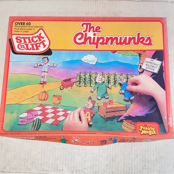 Vintage 1984 Presto Magix Stick n Lift The Chipmunks Complete - Picture 1 of 8